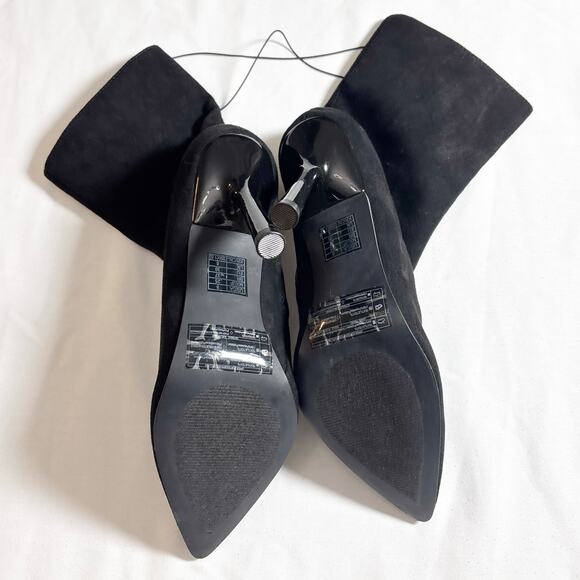 NWOT Forever 21 Black Zip-up Faux Suede Ankle Booties - Picture 6 of 7